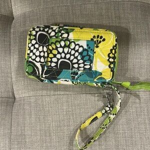 Vera Bradley Floral Wristlet Wallet in Lime's Up